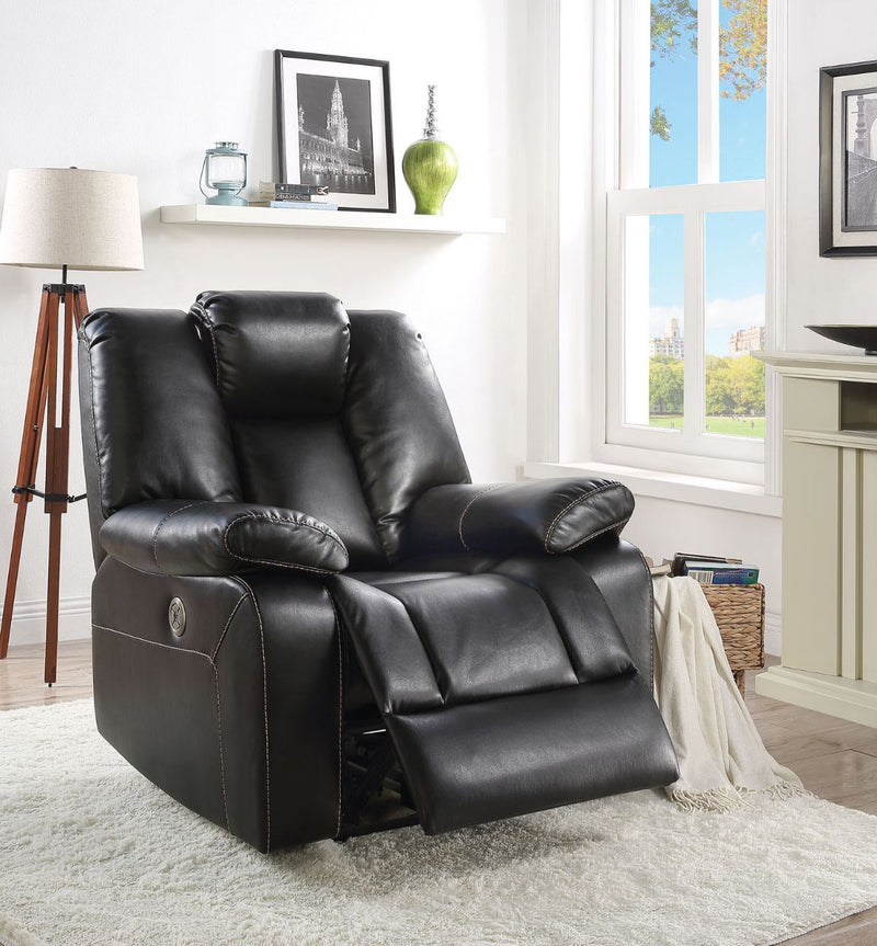 Jailene - Recliner - Black Leather-Aire