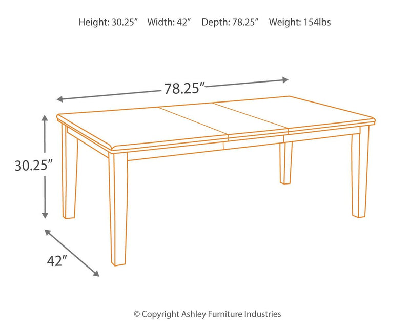 Haddigan - Dark Brown - Rect Dining Room Ext Table.