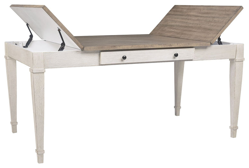 Skempton - White - Rect Drm Table W/Storage.