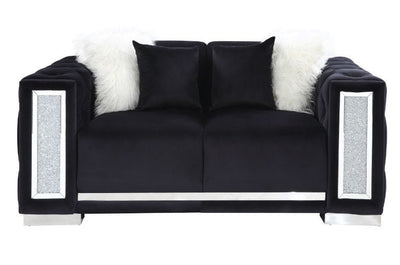 Trislar - Loveseat - Black Velvet - 33" - Grand Furniture GA