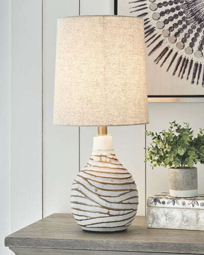 Aleela - White / Gold Finish - Metal Table Lamp.