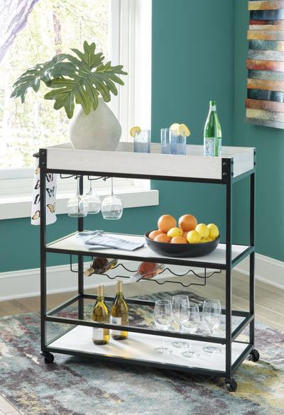 Bayflynn - White / Black - Bar Cart.