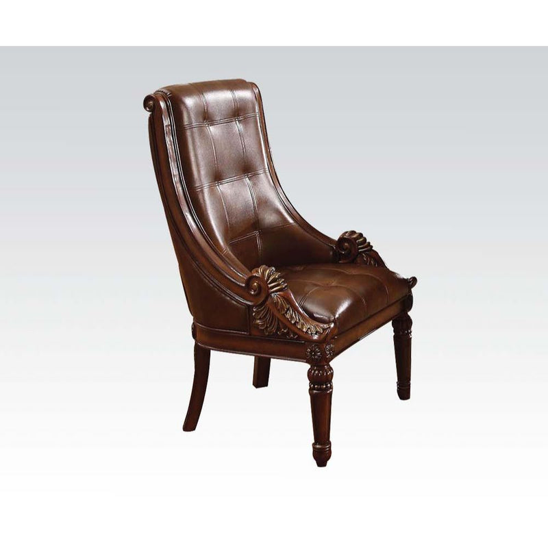 Winfred - Side Chair - PU & Cherry - Grand Furniture GA