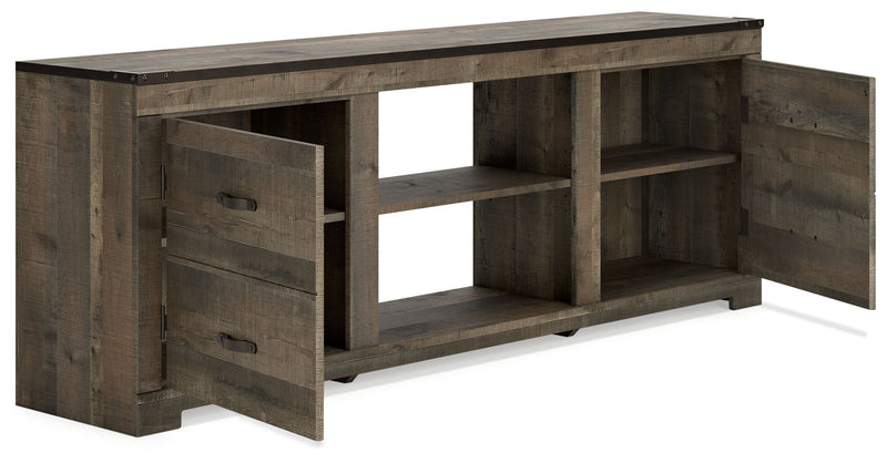 Trinell - Brown - 72" TV Stand W/Fireplace Option.