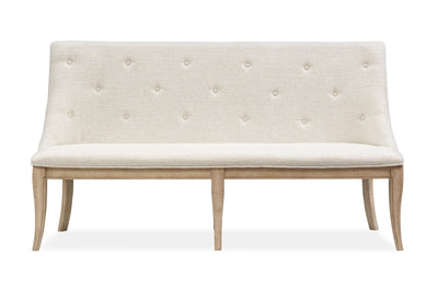 Harlow - Dining Bench With Upholstered Seat & Back - Weathered Bisque.