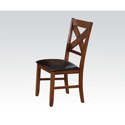 Apollo - Side Chair (Set of 2) - Espresso PU & Walnut - Grand Furniture GA