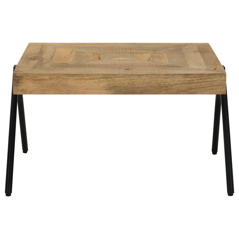 Avery - Rectangular Coffee Table With Metal Legs - Natural and Black.