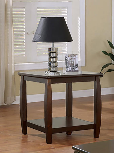 Dixon - Square End Table With Bottom Shelf - Espresso.