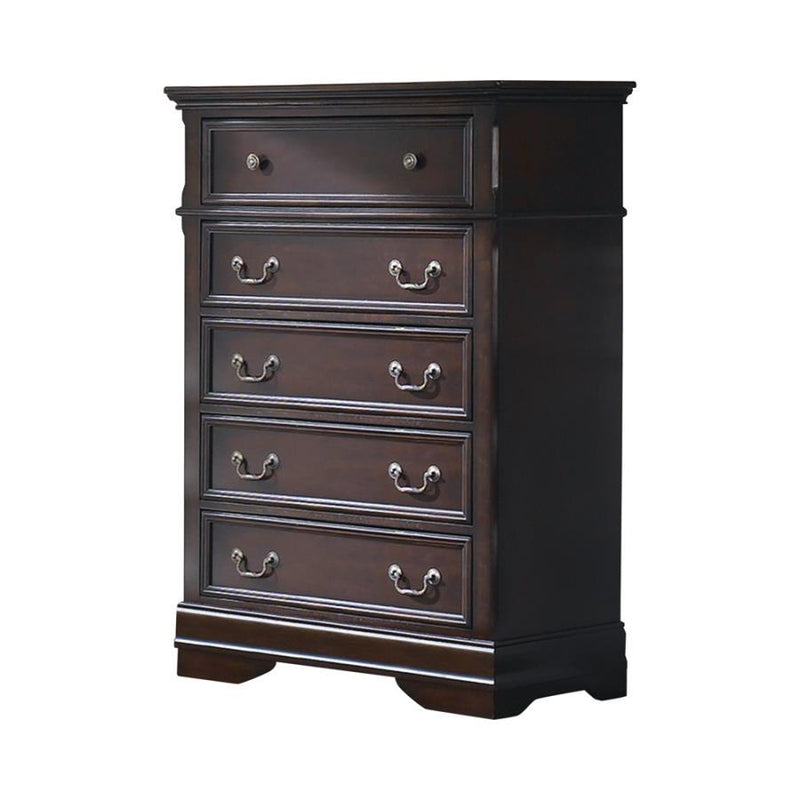 Cambridge - 5-Drawer Rectangular Chest - Cappuccino - Accent Chests - Grand Furniture GA