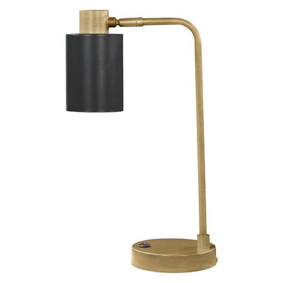 Cherise - Adjustable Shade Table Lamp - Antique Brass And Matte Black - Grand Furniture GA