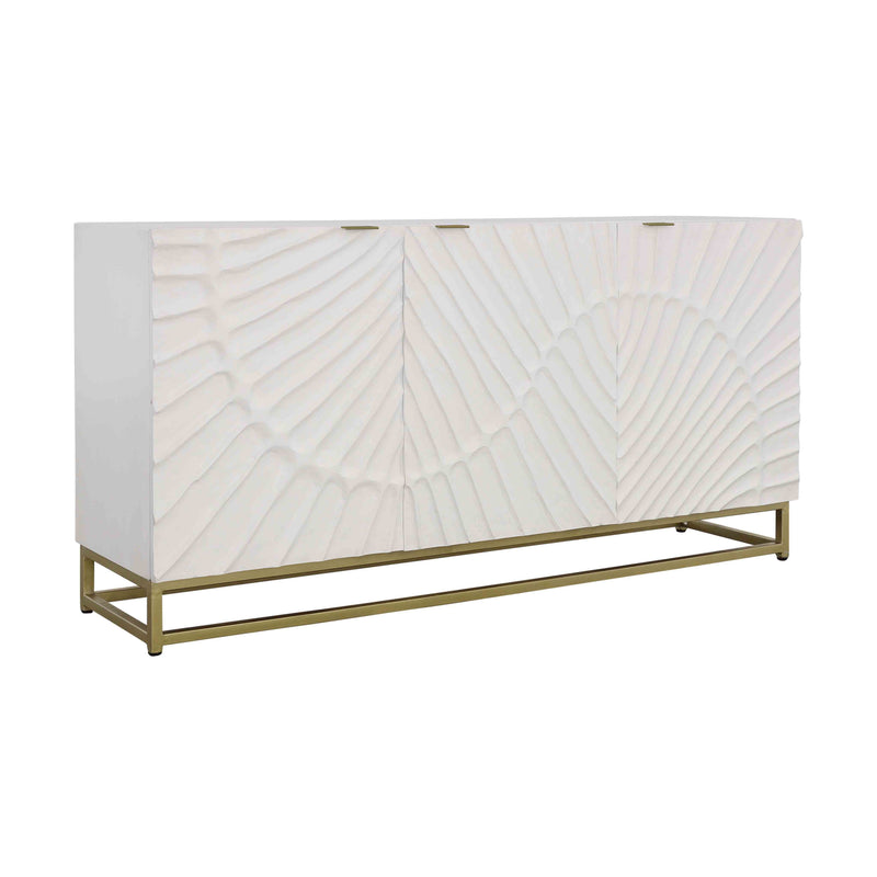 Fallow - Three Door Credenza - White & Gold.