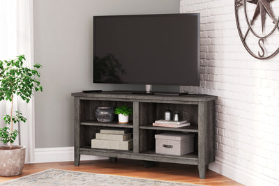 Arlenbry - Gray - Small Corner TV Stand.