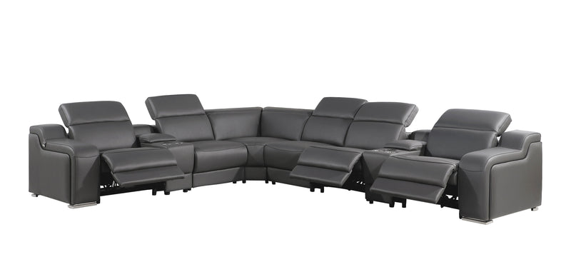 1116 - Power Reclining Italian Leather Sectional