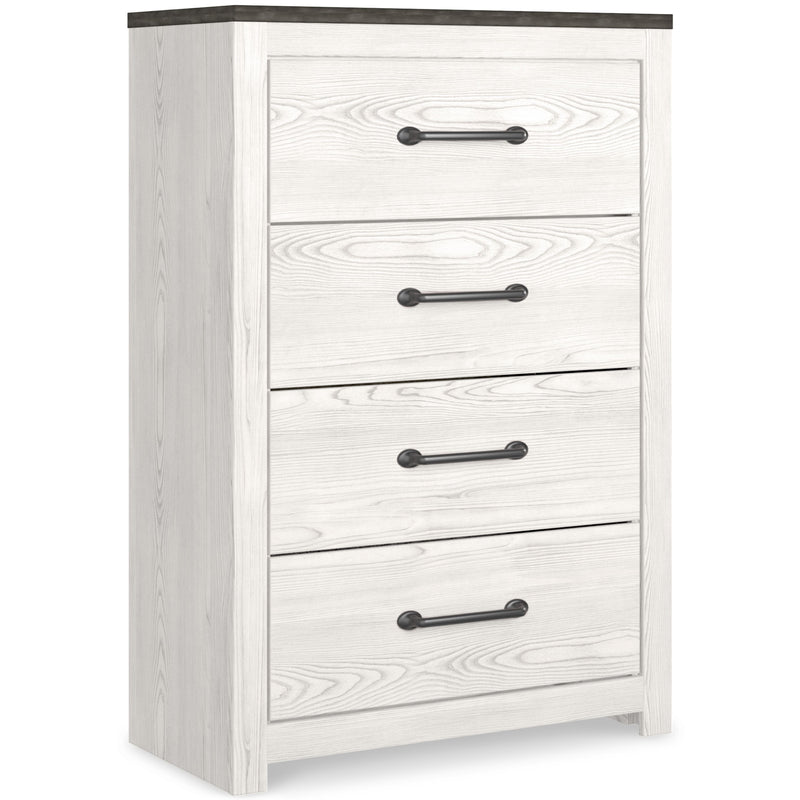 Gerridan - White / Gray - Four Drawer Chest.