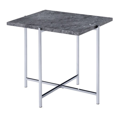 Adelae - End Table - Faux Marble & Chrome - Grand Furniture GA