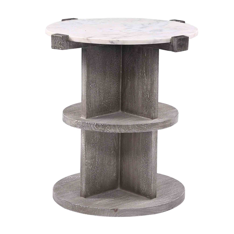 Lakeport - Chairside Table - White & Grey