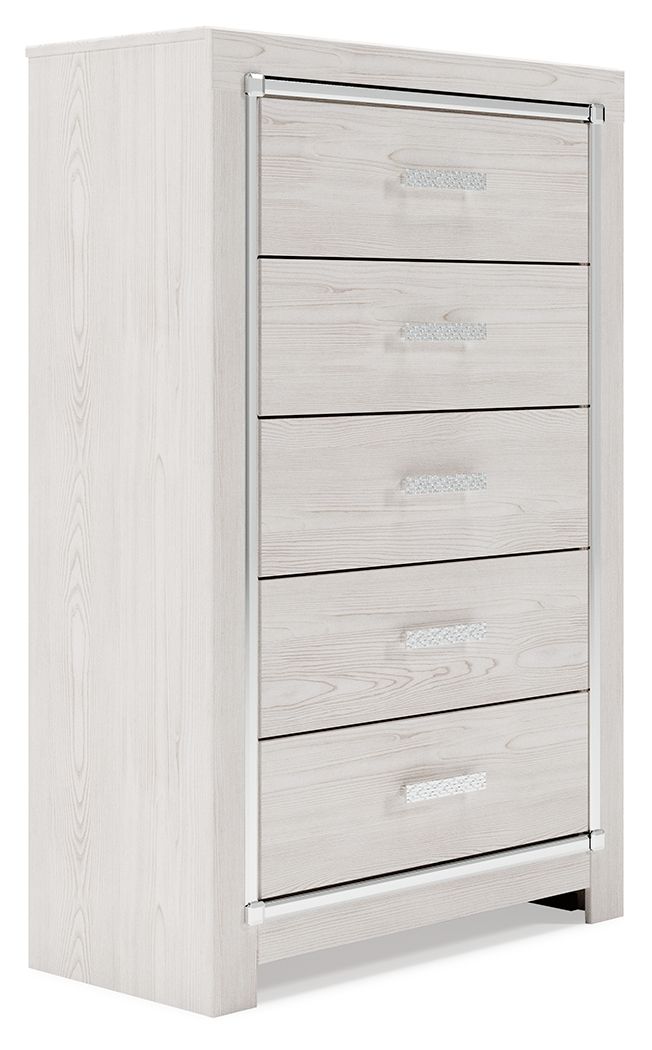 Altyra - White - Five Drawer Chest - Grand Furniture GA