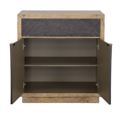 Tyler - One Drawer Two Door Cabinet - Natural & Black.