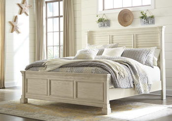 Bolanburg - Antique White - K/CK Louvered Headboard.