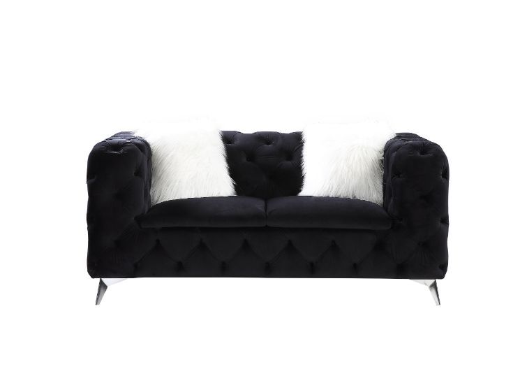 Phifina - Loveseat - Black Velvet