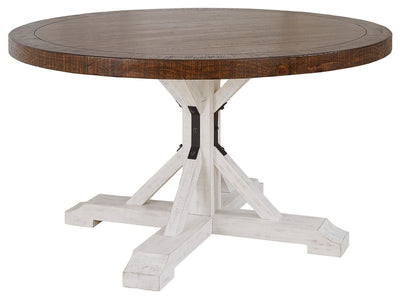 Valebeck - White / Brown - Dining Table.