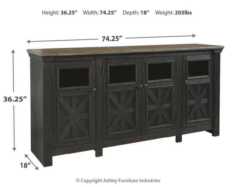 Tyler - Black / Gray - Extra Large TV Stand.