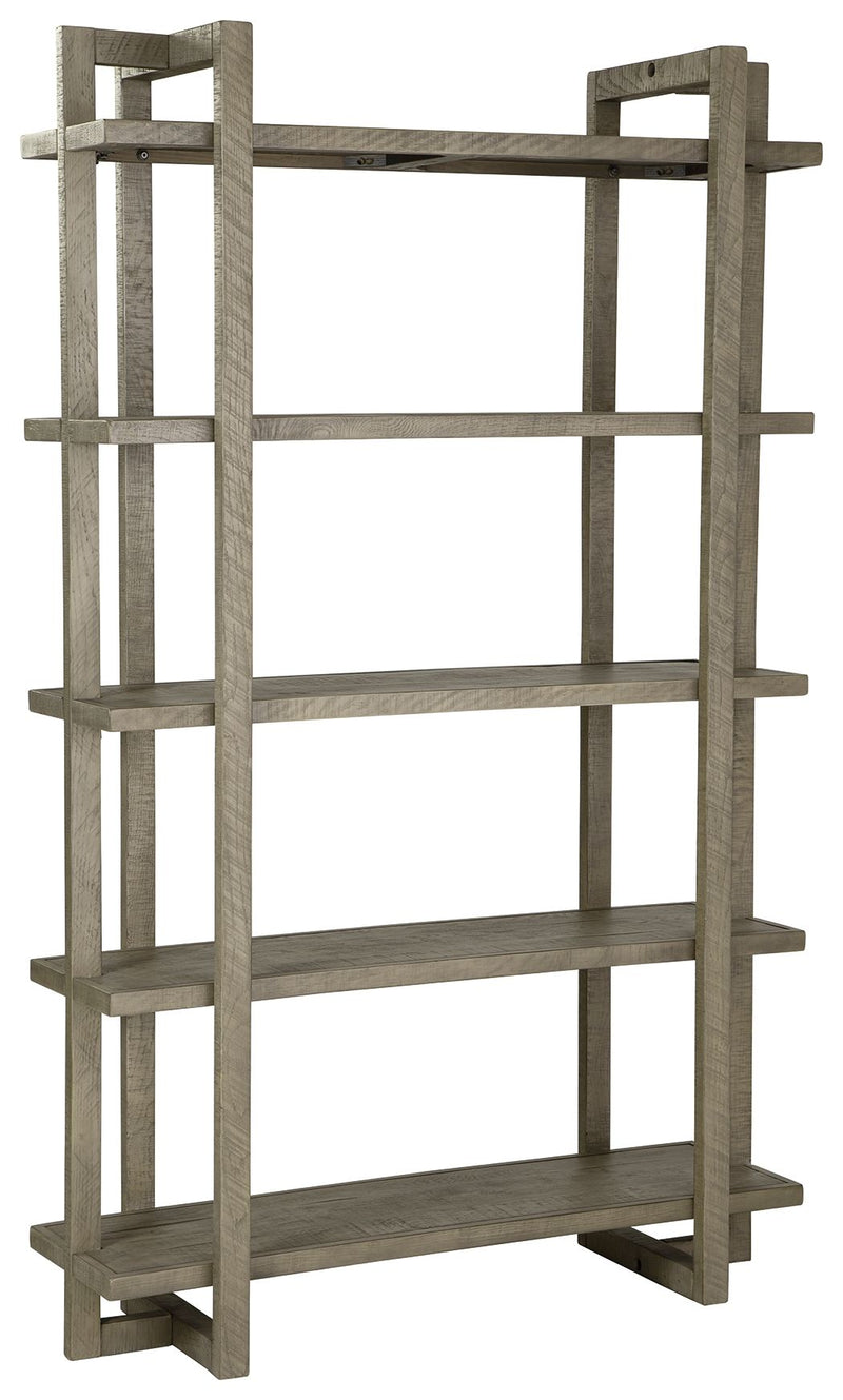 Bergton - Distressed Gray - Bookcase.