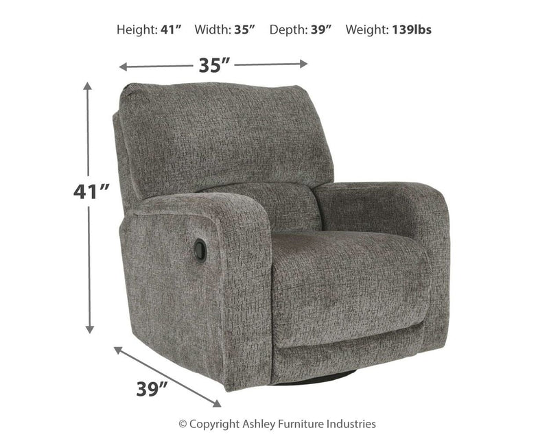 Wittlich - Slate - Swivel Glider Recliner.