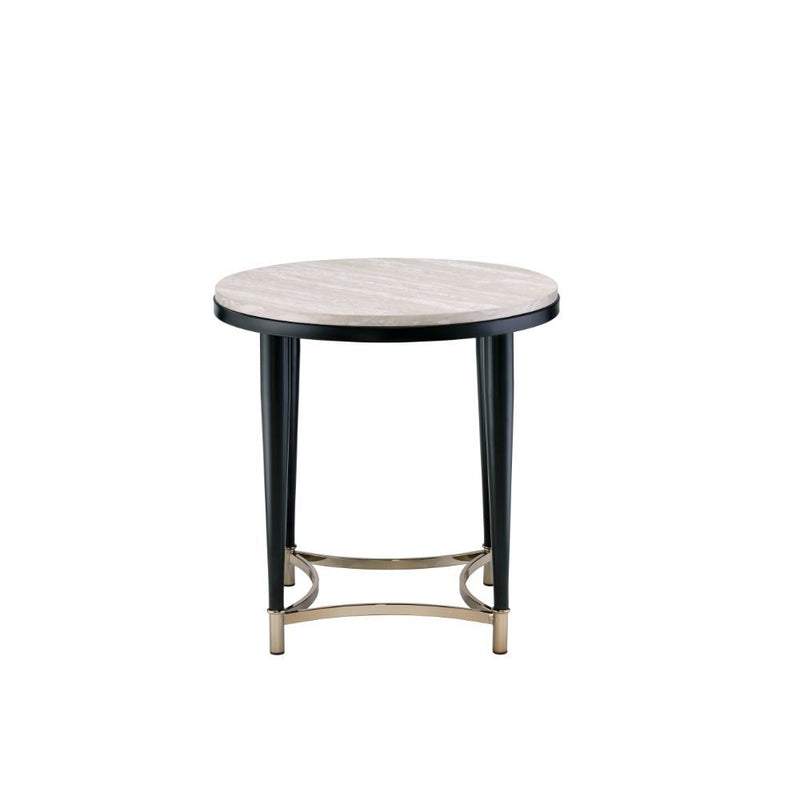 Ayser - End Table - White Washed & Black - Grand Furniture GA