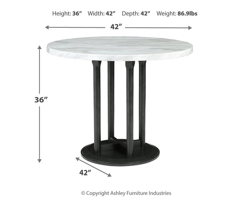 Centiar - Black / Gray - Round Drm Counter Table.