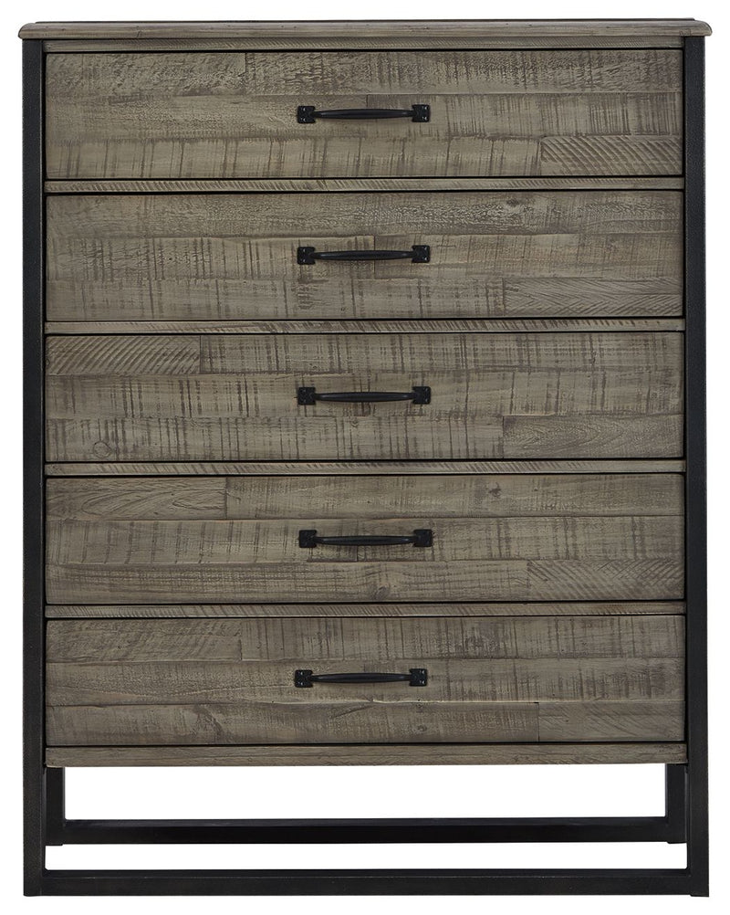 Brennagan - Gray - Five Drawer Chest.