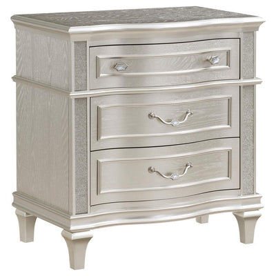 Evangeline - 3-Drawer Nightstand - Silver Oak.