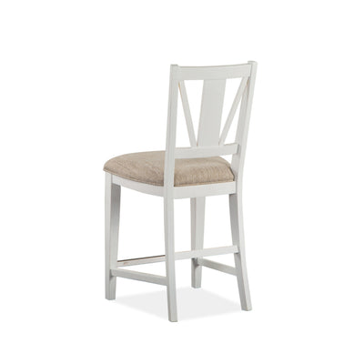 Heron Cove - Counter Chair With Upholstered Seat (Set of 2) - Chalk White.