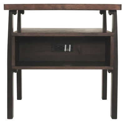 Vailbry - Dark Brown - Rectangular End Table.