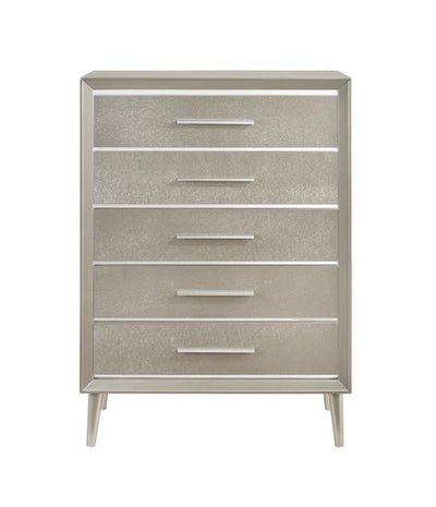 Ramon - 5-Drawer Chest - Metallic Sterling - Grand Furniture GA