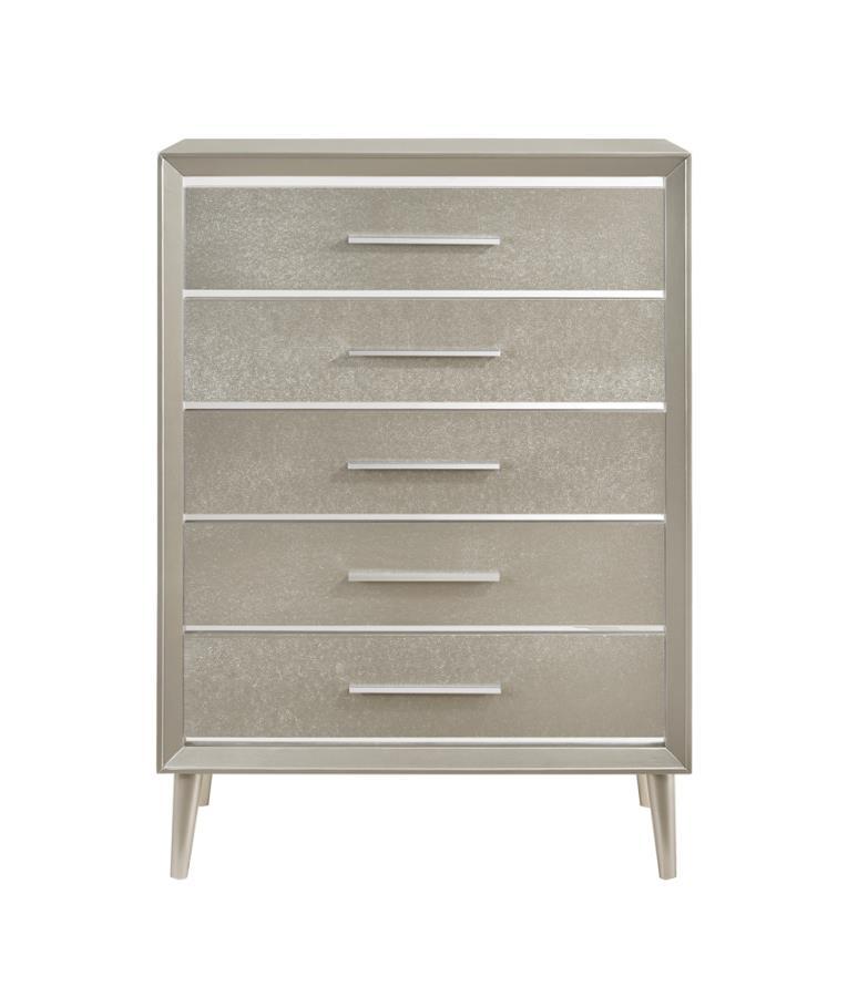 Ramon - 5-Drawer Chest - Metallic Sterling - Grand Furniture GA