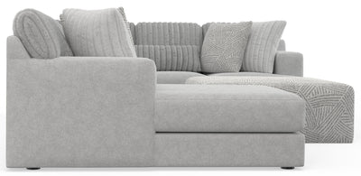 Logan - 3 Piece Sectional With Comfort Coil Seating And Included Cocktail Ottoman And 9 Accent Pillows (Left Side Facing Chaise) - Moonstruck