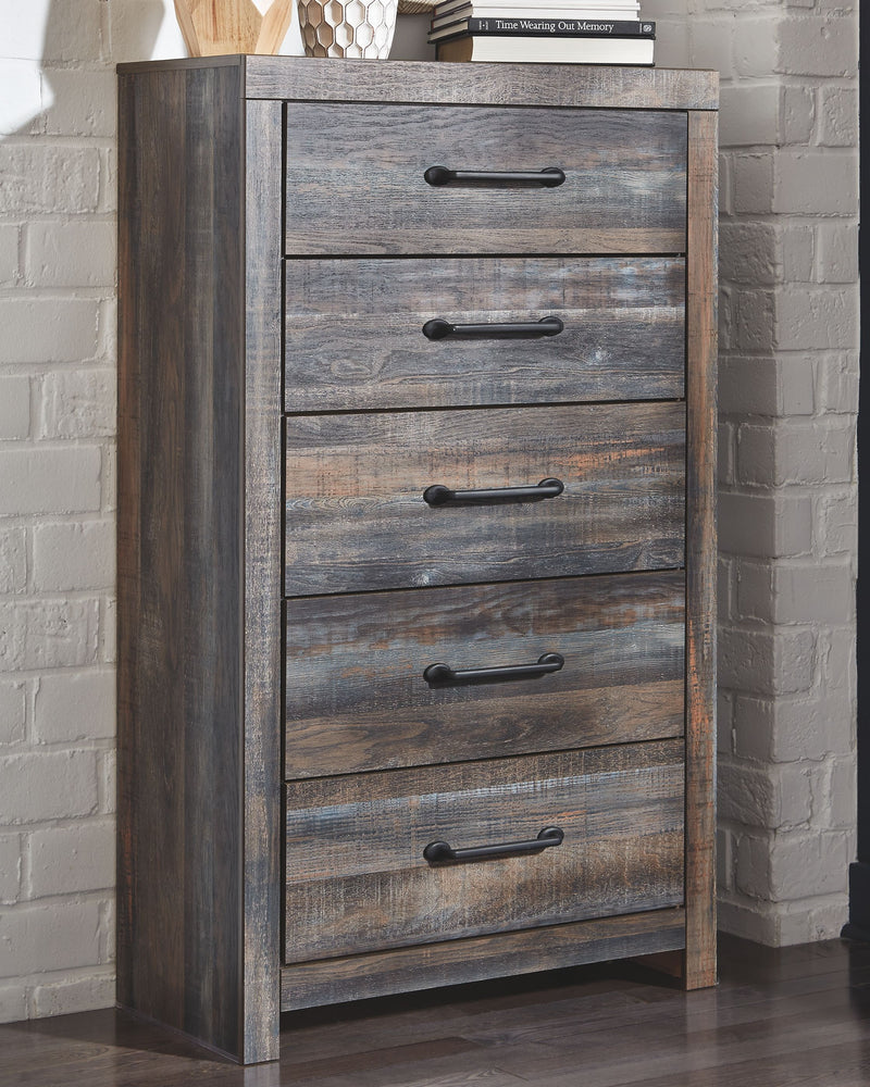 Drystan - Brown / Beige - Five Drawer Chest.