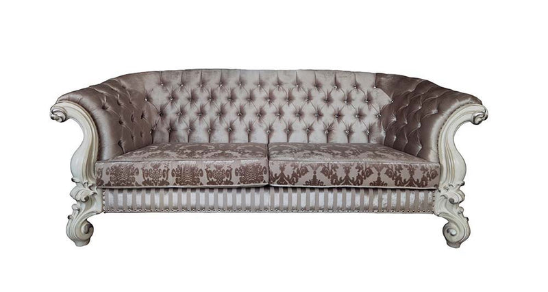 Versailles - Sofa - Ivory Fabric & Bone White Finish - Grand Furniture GA