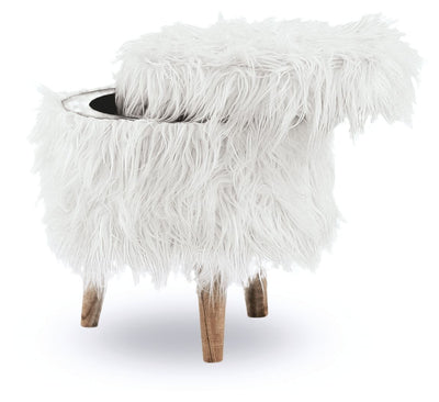 Elson - White - Storage Ottoman.