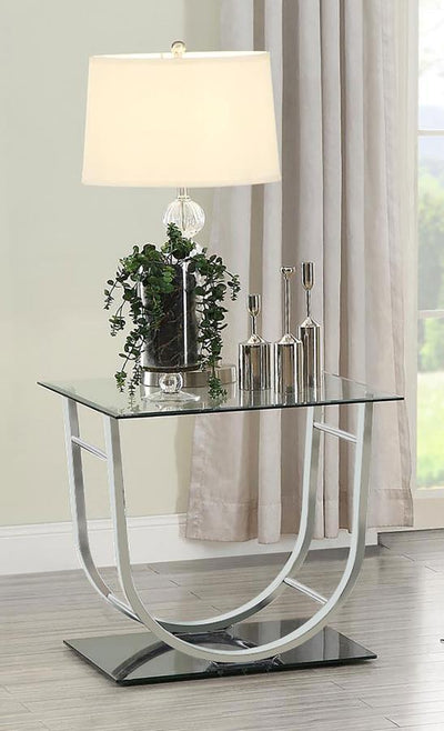 Danville - U-Shaped End Table - Chrome.