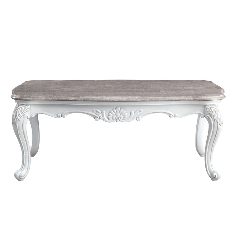 Ciddrenar - Coffee Table - Marble Top & White Finish - Grand Furniture GA