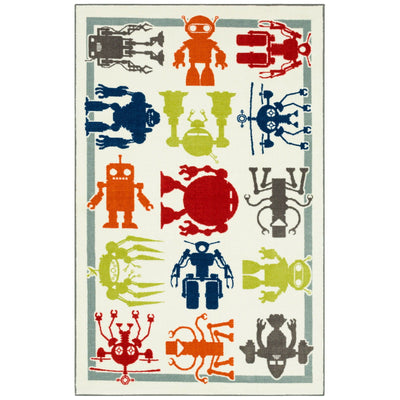 Baron - 5' x 8' Area Rug Robots - Multi / Ivory.