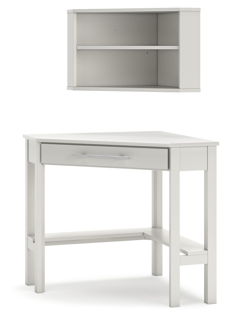 Grannen - White - Corner Desk, Bookcase.