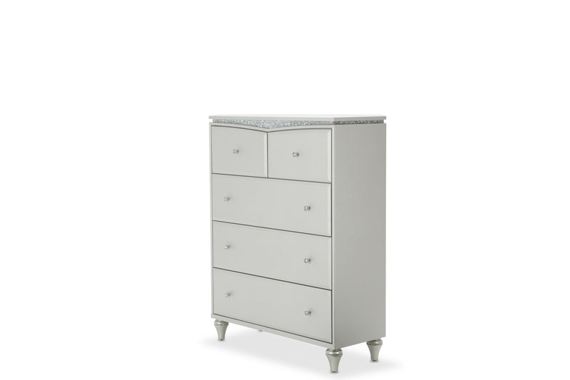 Melrose Plaza - Upholstered 5-Drawer Chest - Dove