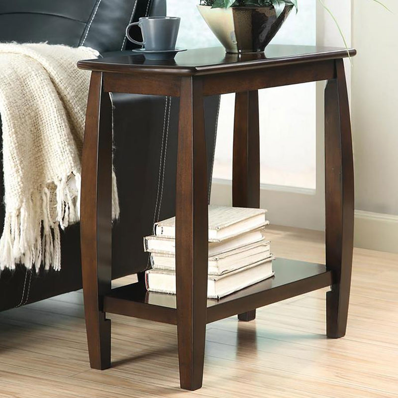 Raphael - 1-Shelf Chairside Table - Cappuccino.