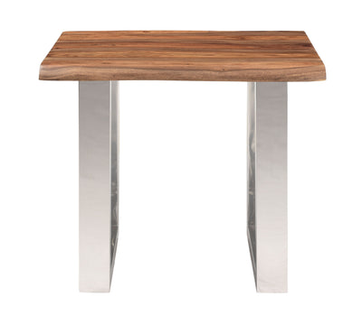 Brownstone 2.0 - Solid Wood Live Edge Topped Table With Chrome Legs.