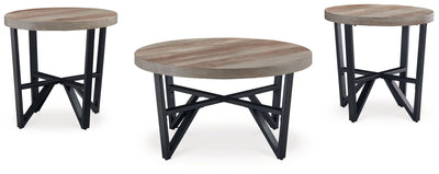 Deanlee - Grayish Brown / Black - Occasional Table Set (Set of 3).