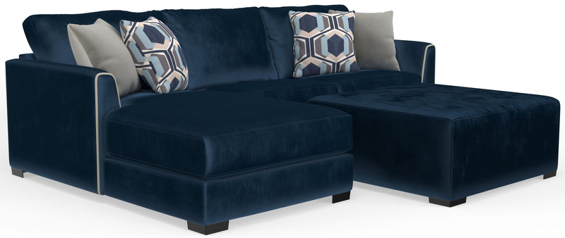 Jetson - 2 Piece Sofa / LSF Chaise With Comfort Coil Seat Cushions, 4 Included Accent Pillows & Cocktail Ottoman - Nile