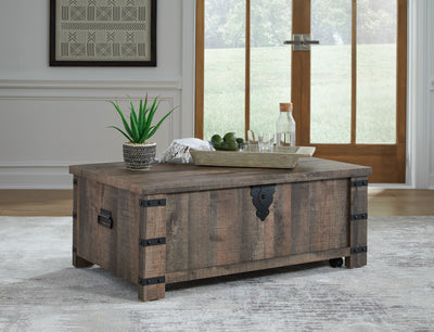 Hollum - Rustic Brown - Lift Top Cocktail Table.